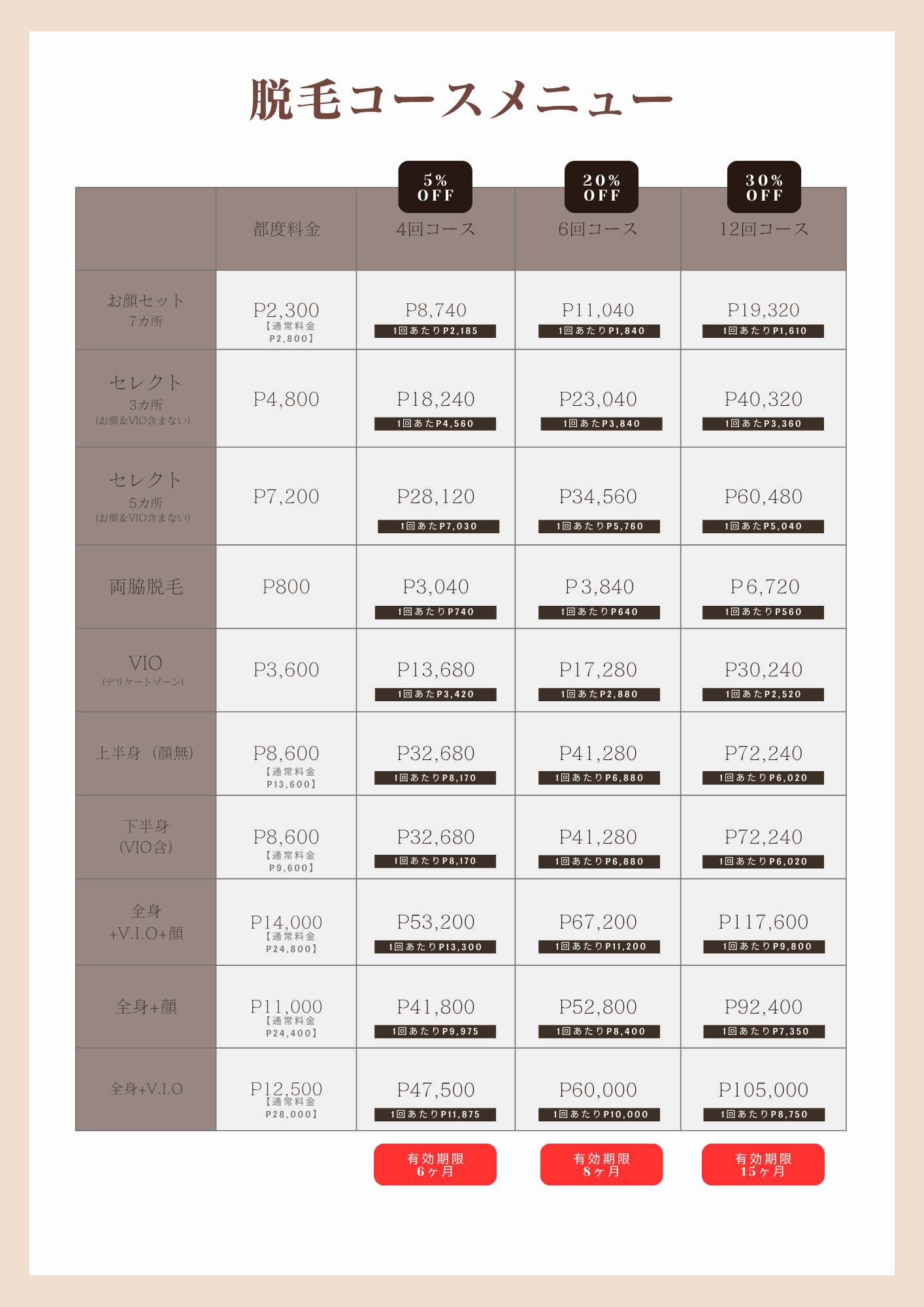 女性向けコース